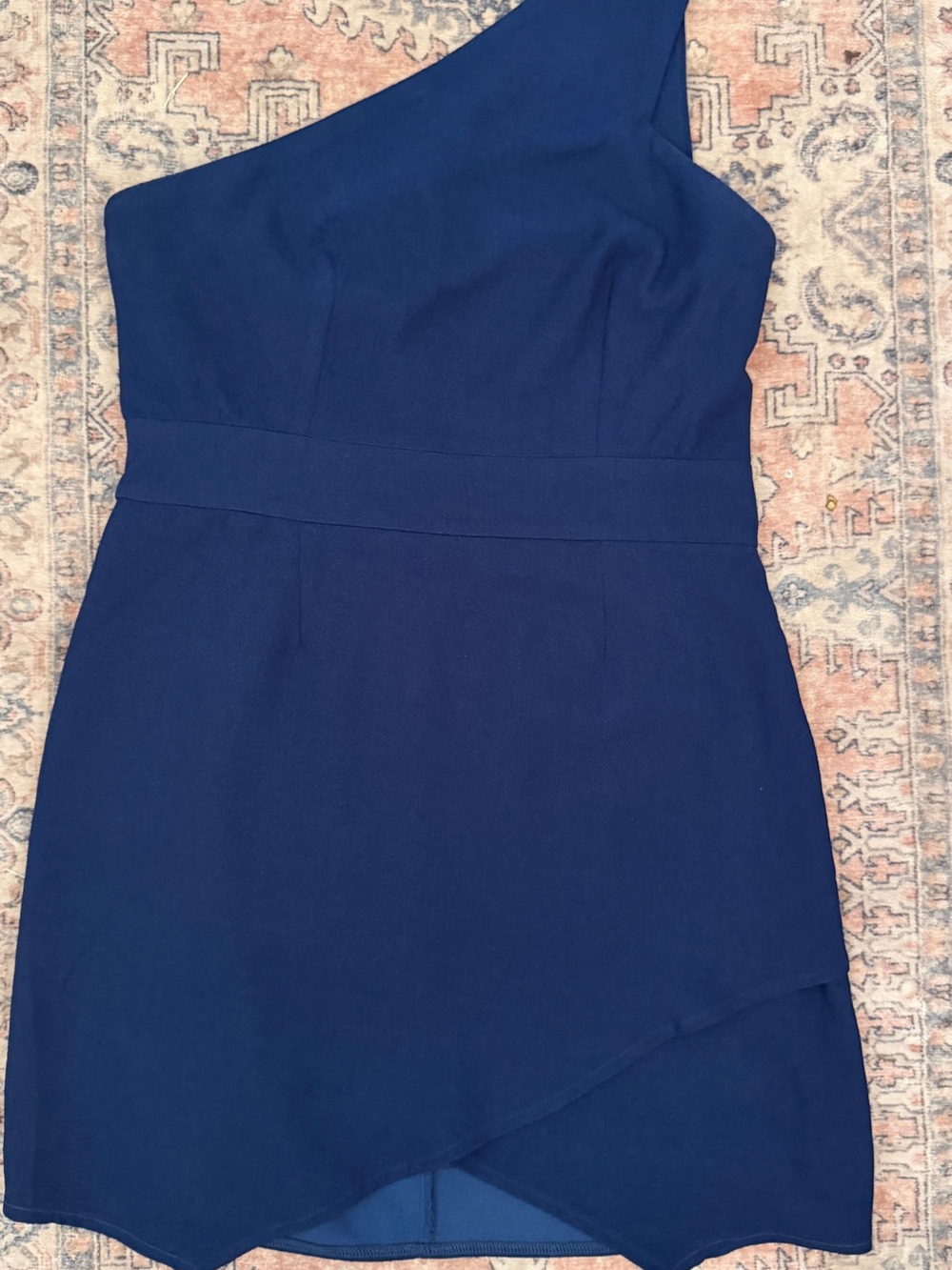 Tobi One-Shoulder Navy Mini Dress